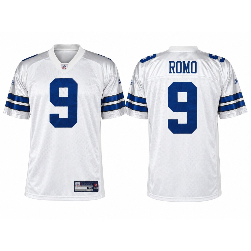 Reebok NFL Dallas Cowboys Tony Romo 9 Authentic Jersey White Men Size 48 Large